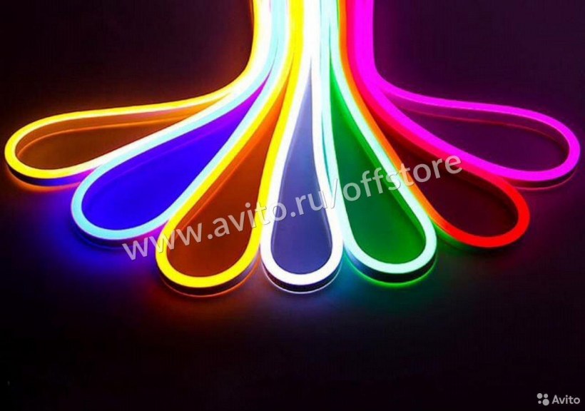 Неоновая светодиодная led лента гибкий неон 5м