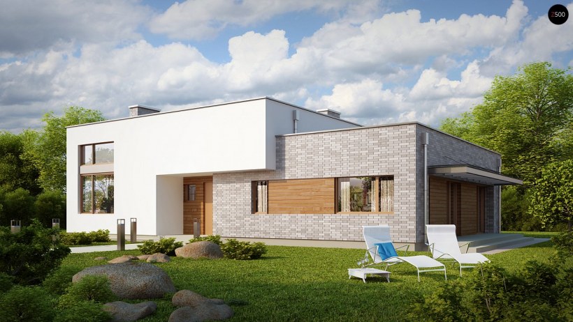 Коттедж с плоской кровлей