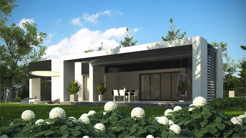 Современный дом с плоской крышей