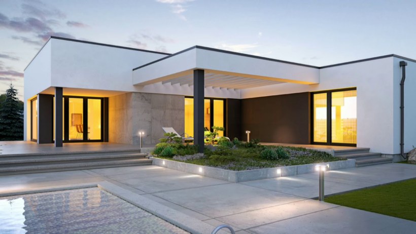 Дом 6 на 6 с плоской крышей