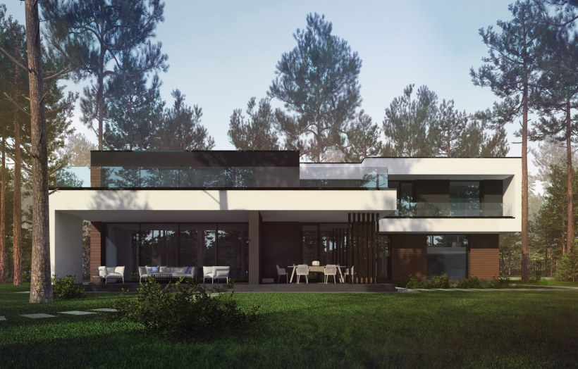 Одноэтажные дома в стиле Минимализм