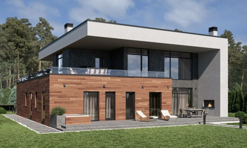 Дом с плоской крышей