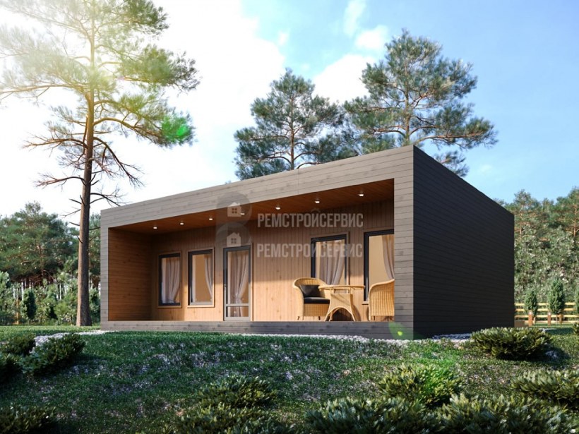 Дом с плоской крышей монолит 170 м