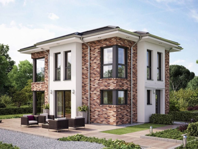 Фасады двухэтажных домов