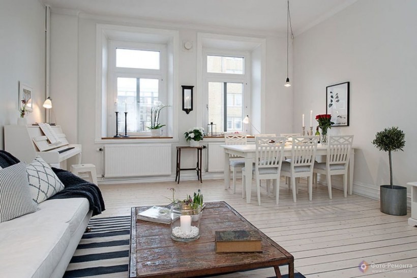 Деревянный пол в скандинавском интерьере