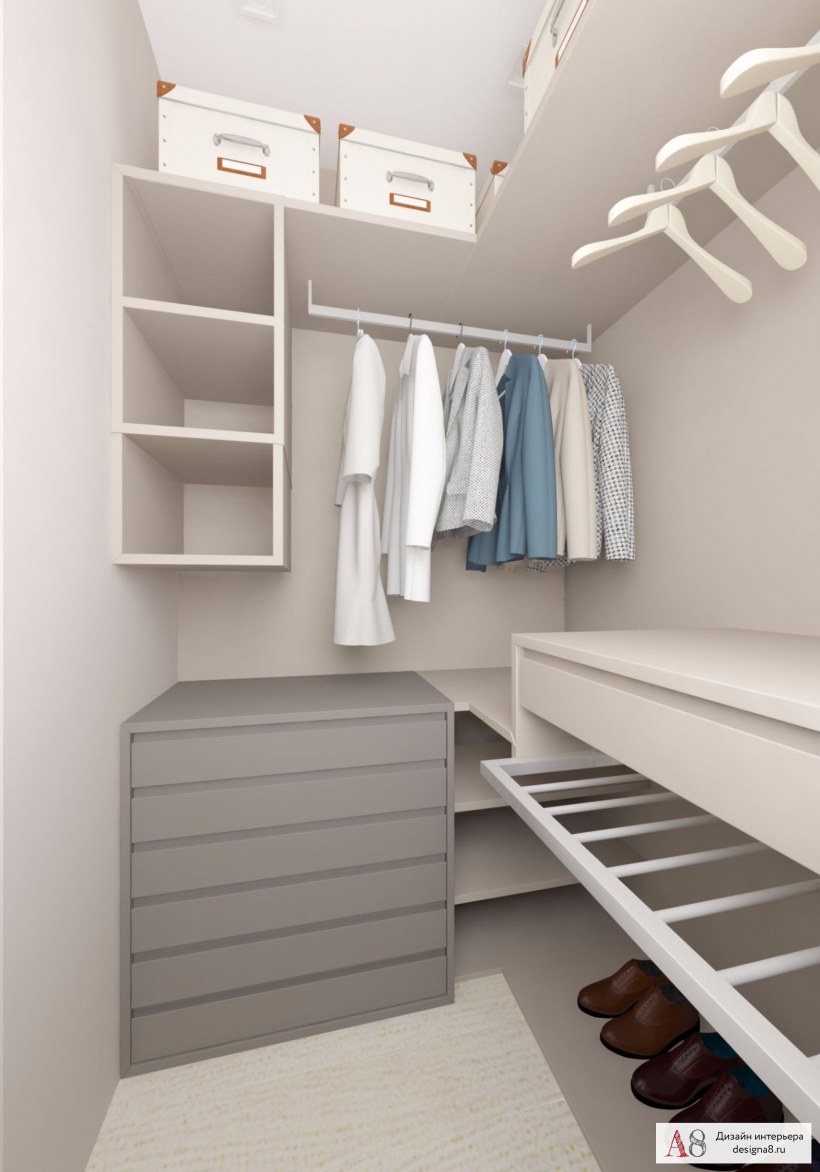 Гардеробная планировка 3м2