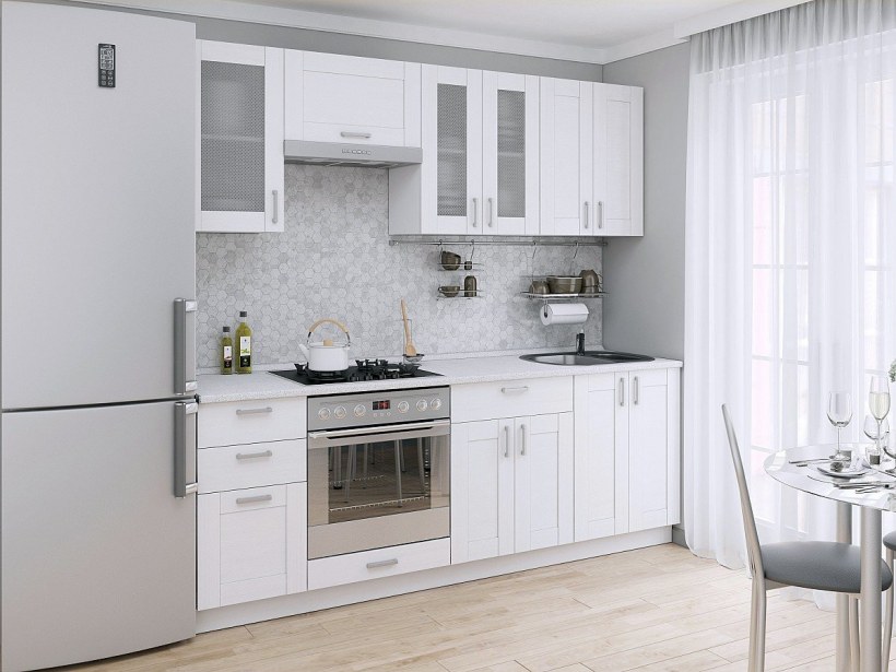 Прямая кухня лофт-01 Snow Veralinga