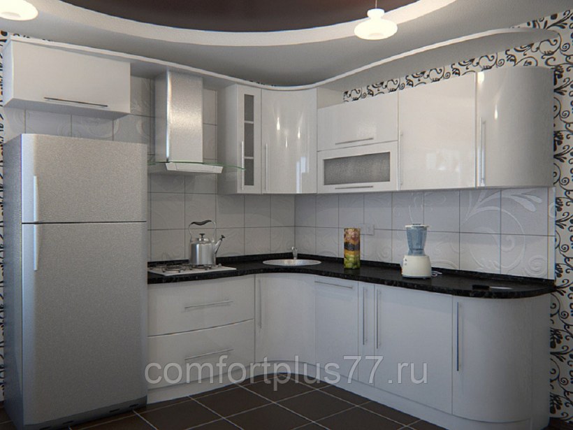 Кухня угловая белая