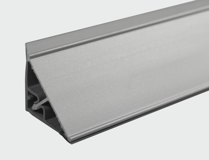 Плинтус алюминиевый Diele пл80, 501л серебро Люкс