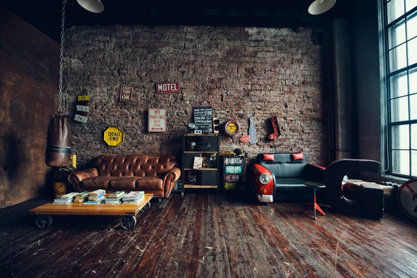 Роспись стен в интерьере лофт