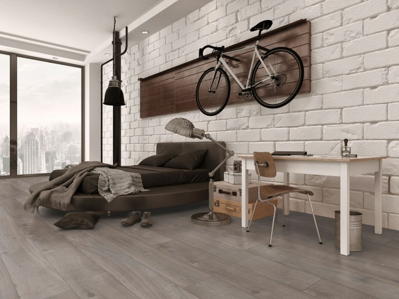 Красный декоративный кирпич в интерьере