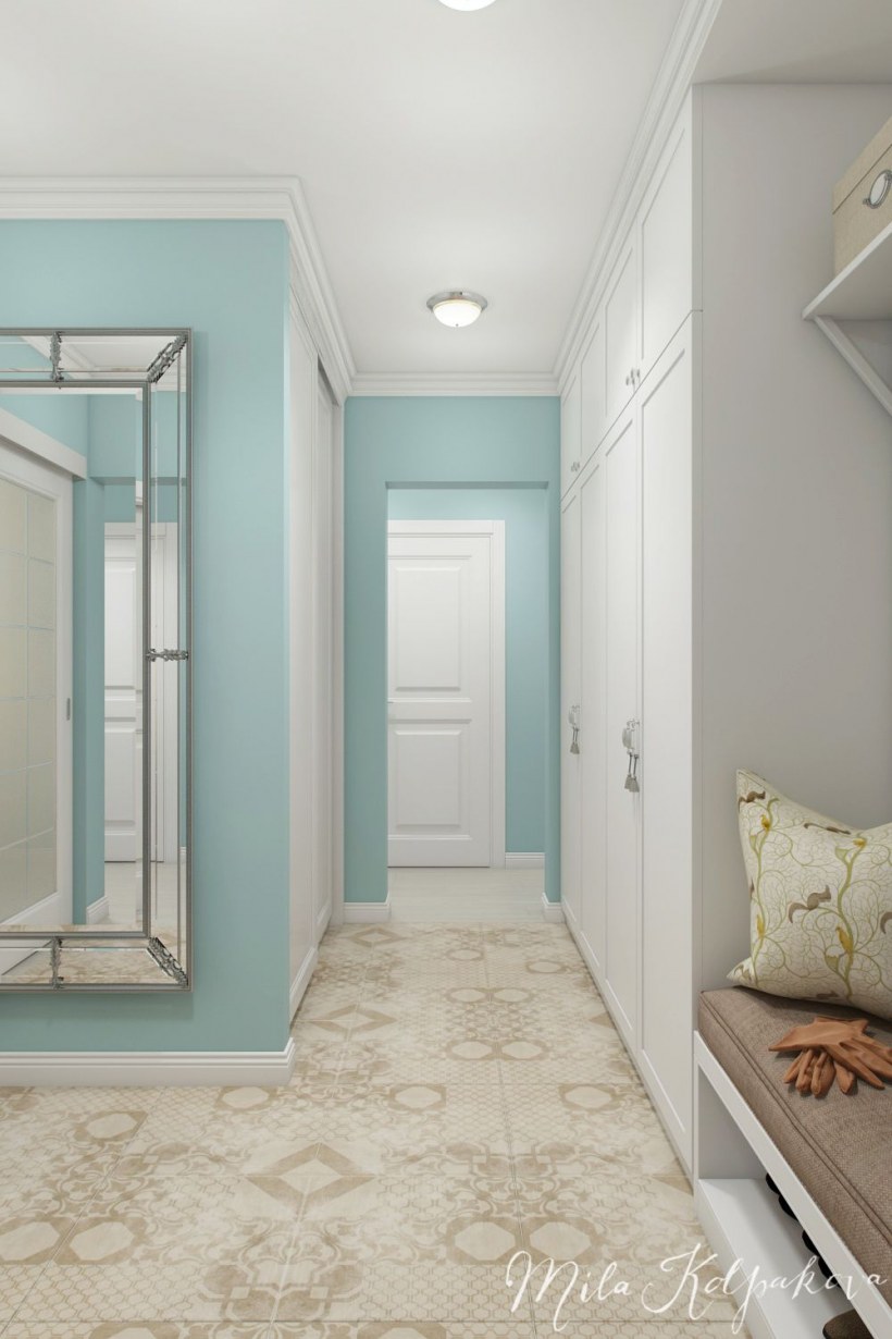 Прихожая в мятном цвете