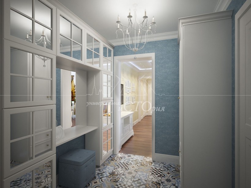 Коридор в серо голубых тонах