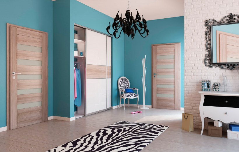 Прихожая в бежево голубых тонах