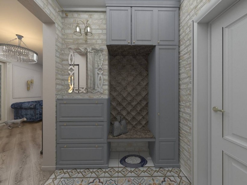 Коридор в серо голубых тонах