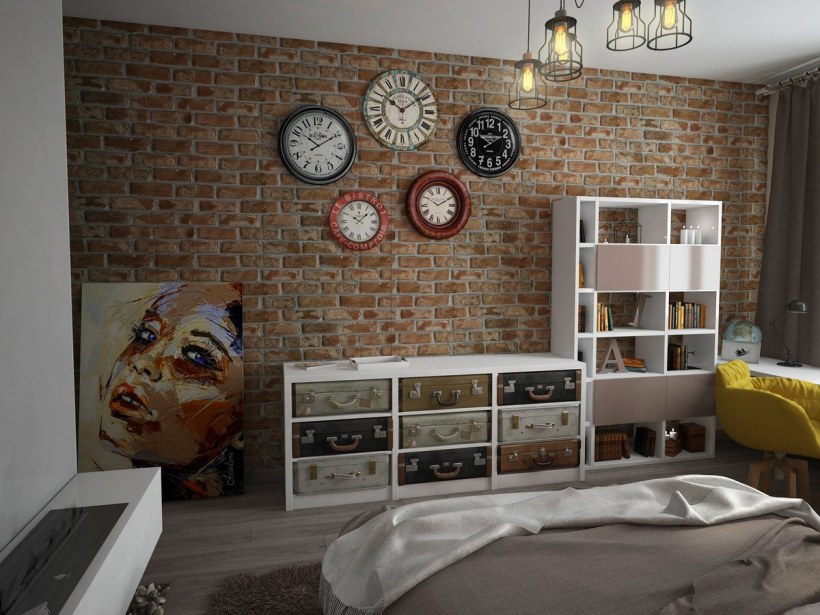 Яркий интерьер спальни