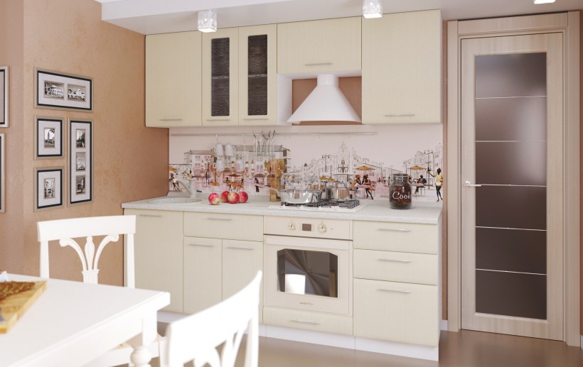 Кухня Люкс гобелен шампань/шоколад матовый