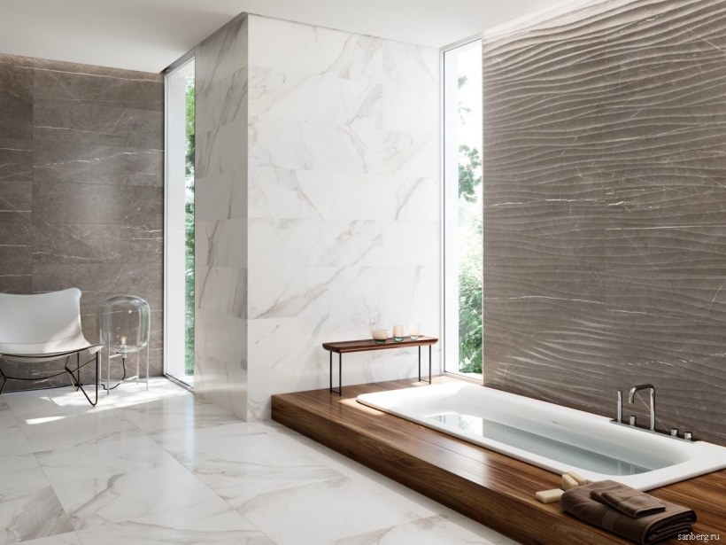 Плитка под дерево в туалете