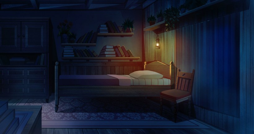 Комната с кроватью арт