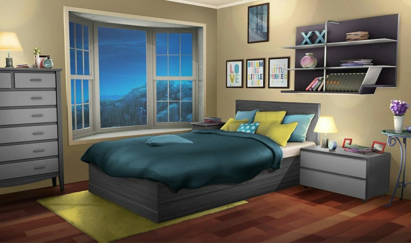 Кровать в гача лай комната