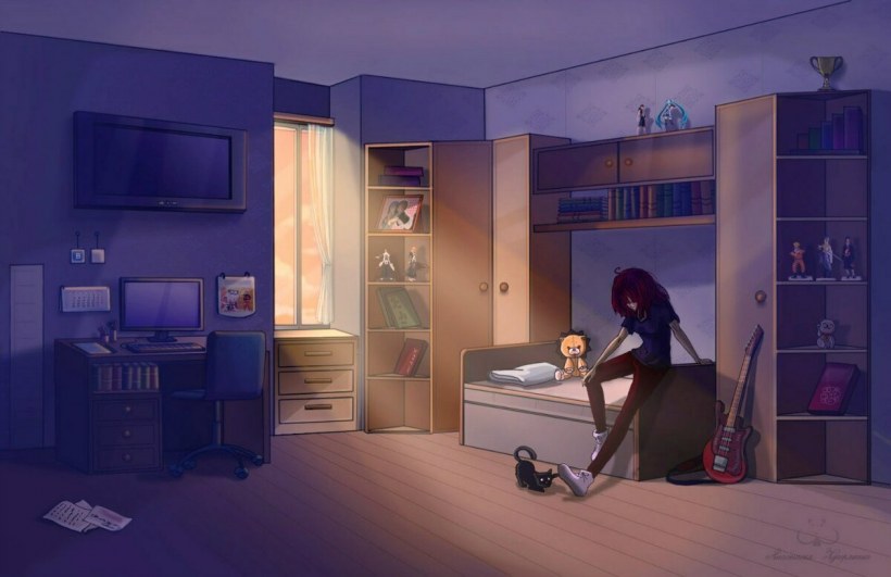 Ночная комната аниме гача лайф