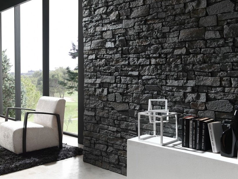 Камень из гипса в интерьере