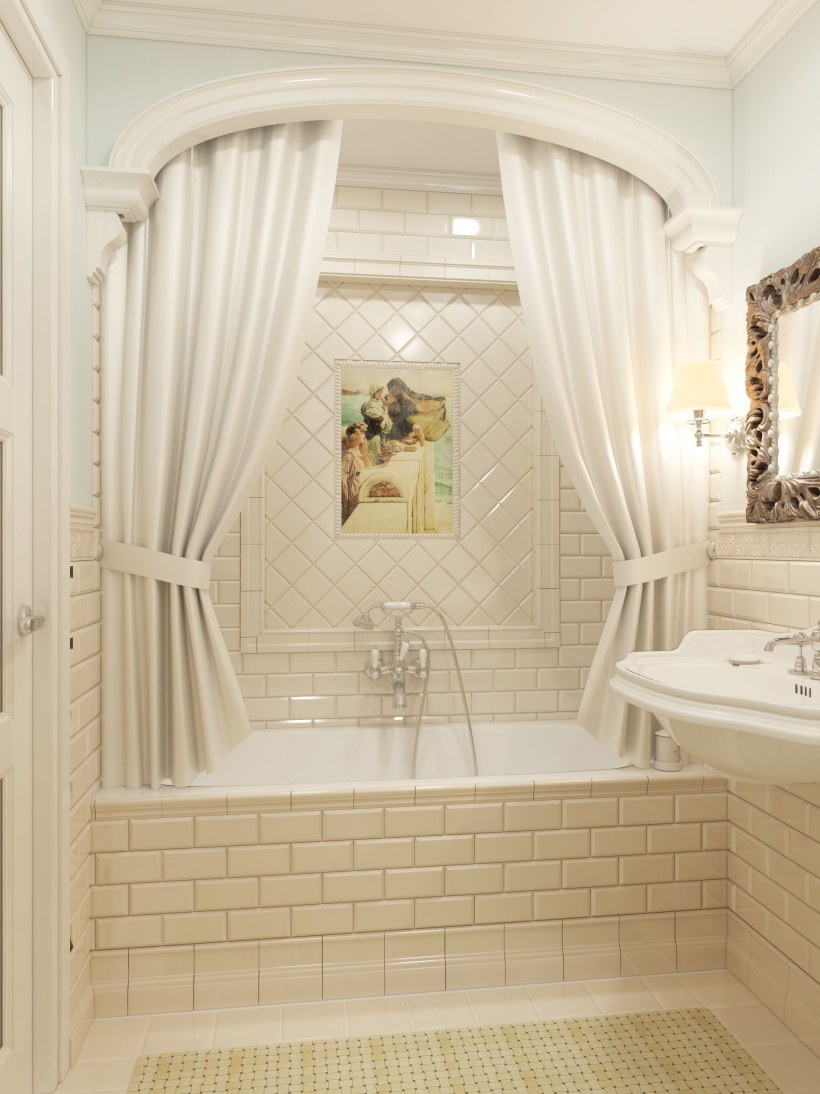 Маленькая ванная комната классика