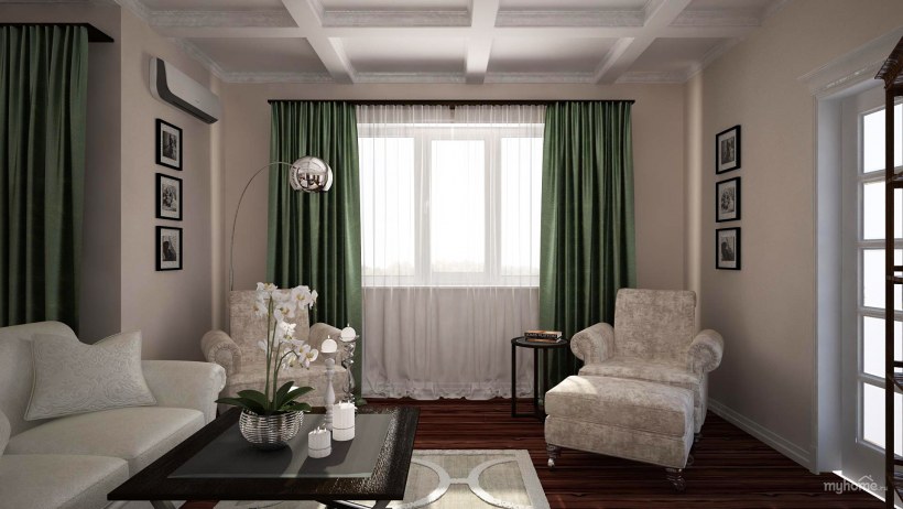 Шторы в серую гостиную