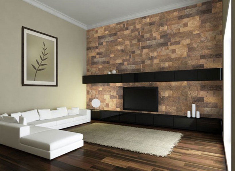 Отделка стен пробковыми панелями