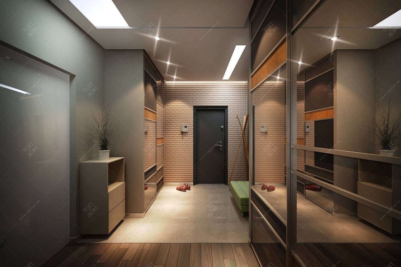 Серый ламинат в прихожей