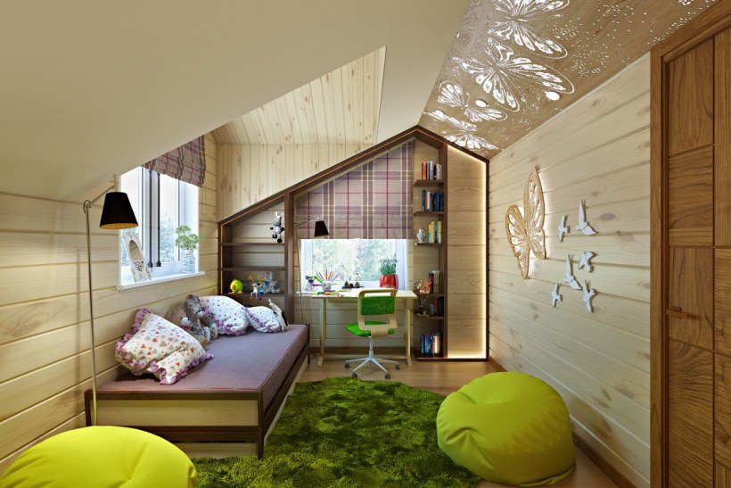 Интерьер детской под дерево