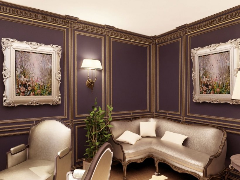 Полуколонны в интерьере гостиной