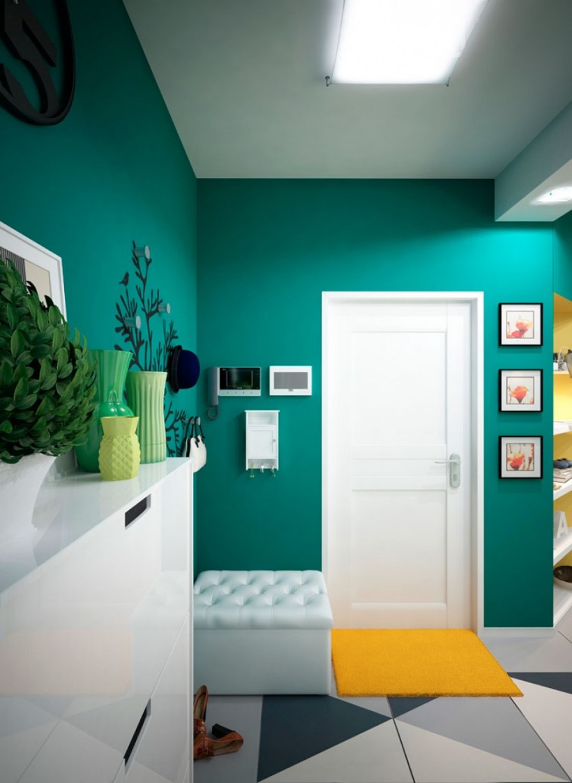 Яркий интерьер прихожей