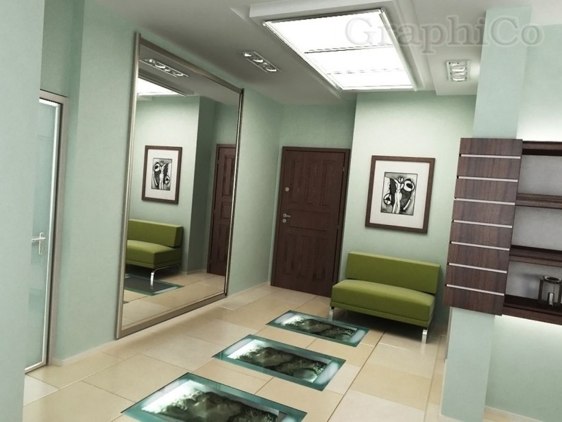 Прихожая в светло зеленых тонах