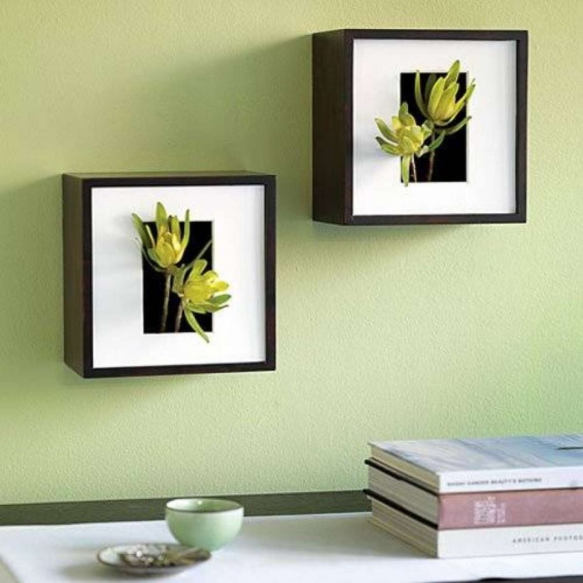 Декор растениями в картинной раме