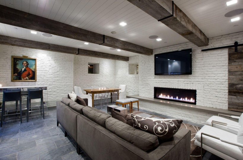 Отделка цокольного этажа внутри частного дома дизайн