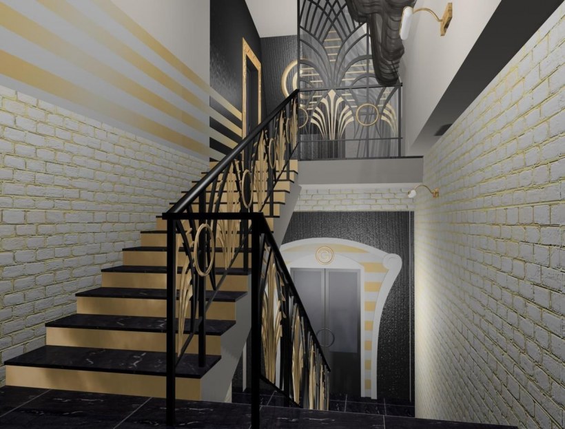 Отделка лестничного пролета