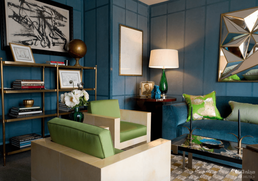 Сине-зеленый цвет в интерьере