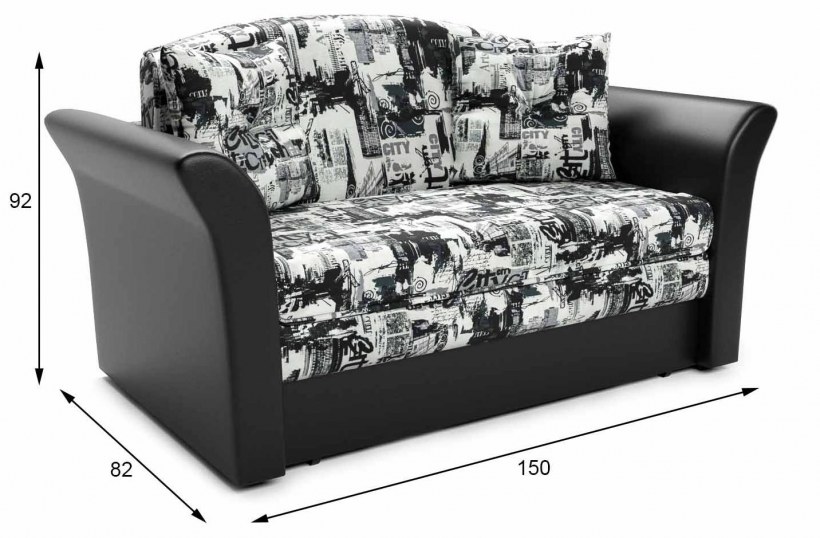 Прямой диван Малютка серый 150 см