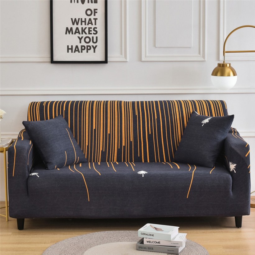 Диван в полоску черный золотой