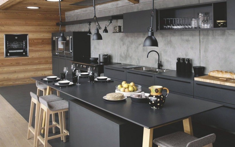 Деревянная кухня лофт