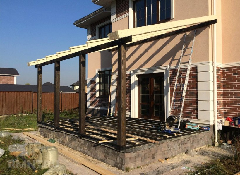 Пристройка террасы к дому