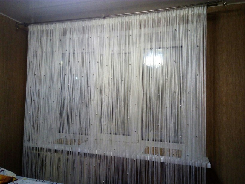 Нитевые шторы белые