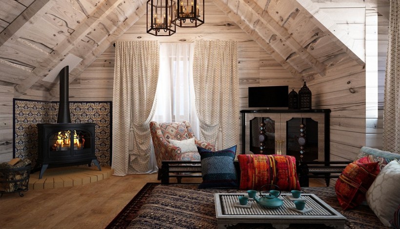 Мансарда Шале интерьер