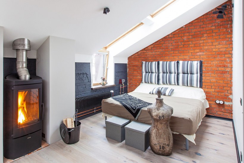 Интерьер деревянной мансарды