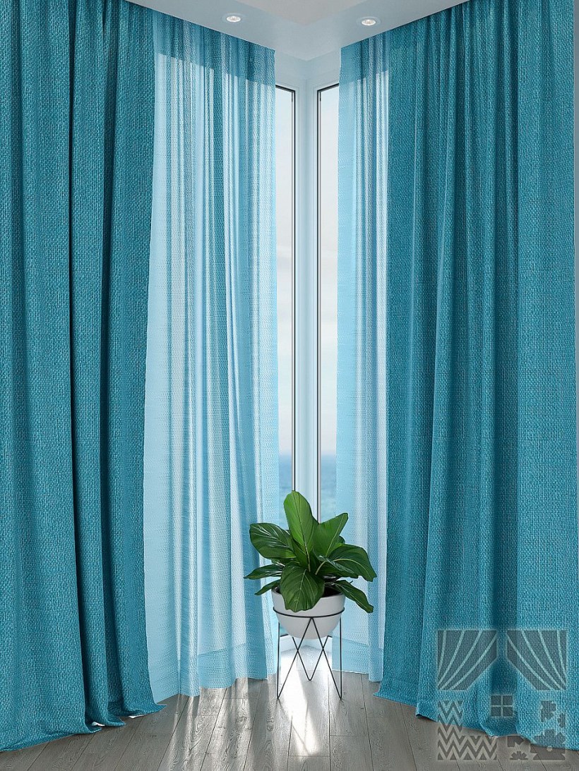 Шторы ТОМДОМ бирюза