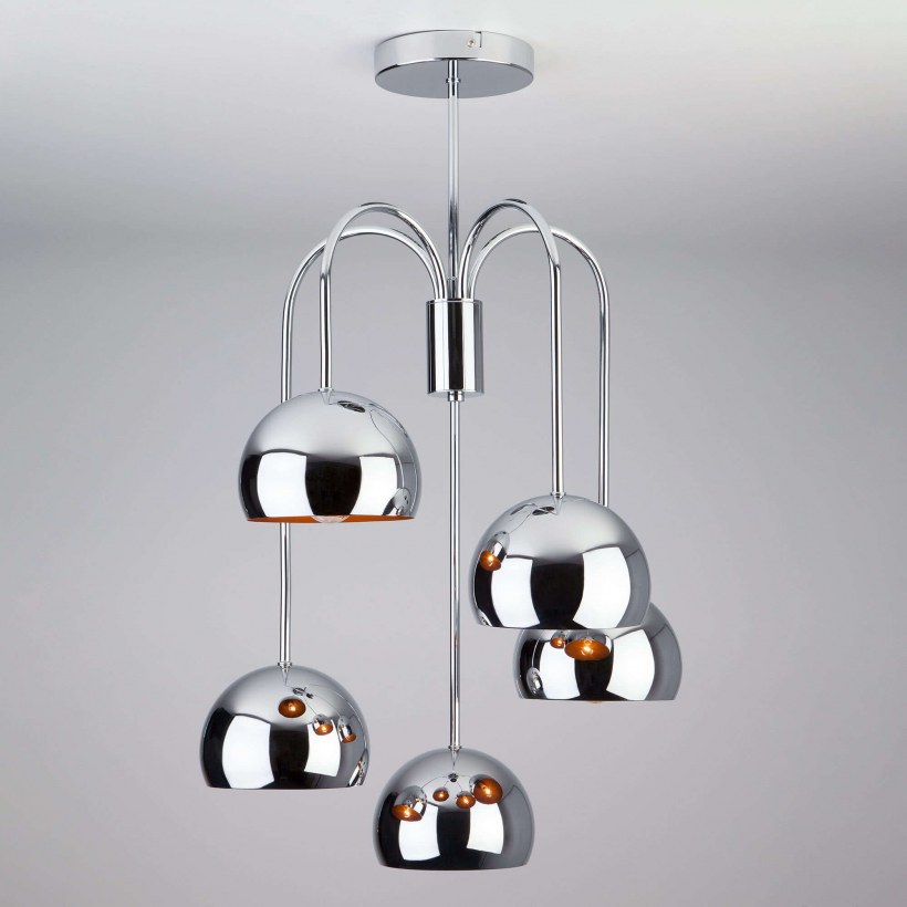 Eurosvet подвесная люстра Eurosvet Solario 70067/5 хром