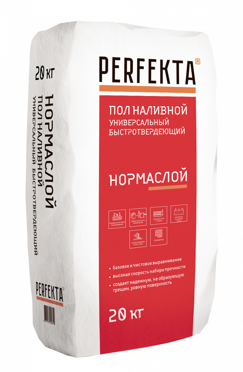 Стяжка пола толстослойная perfekta Фиброслой, 25 кг