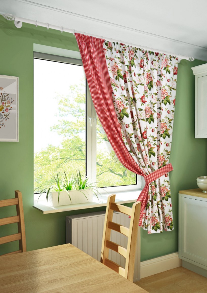 Штора для кухни Kauffort "Лилу", на ленте, высота 175 см. 3111215175