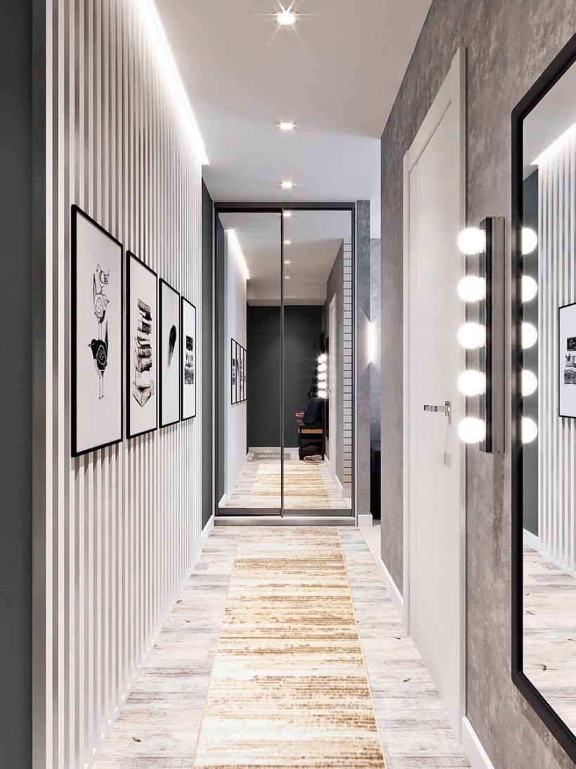 Коридор в стиле лофт